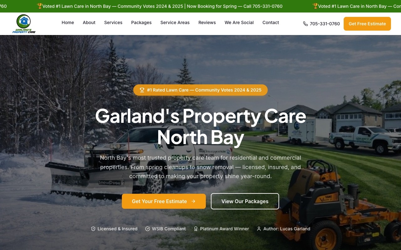 Garlands Property Care website screenshot