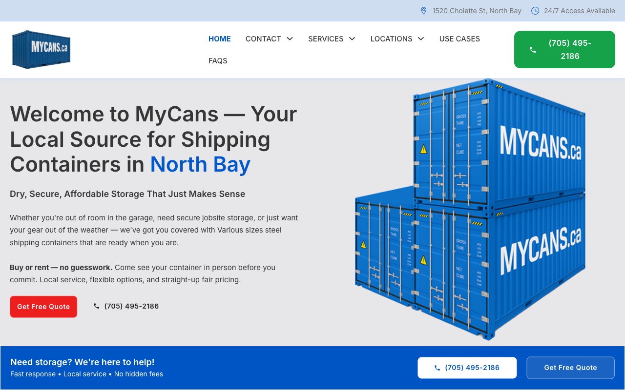 My Cans website screenshot