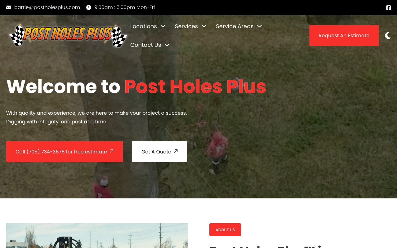 Postholes Plus website screenshot